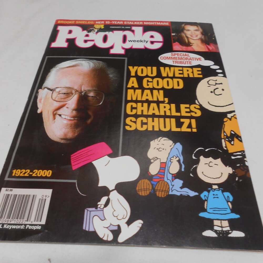 VTG PEOPLE WEEKLY YOU WERE A GOOD MAN CHARLES SCHULZ TRIBUTE PEANUTS SNOOPY 2000